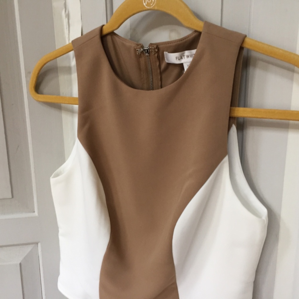 Anthropologie Flay White Brown and White Crop Top - Picture 13 of 16